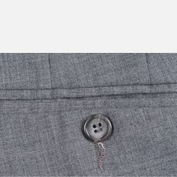 EPAULET Solid Gray Blend Mens Flat Front Luxury Pants Trousers - Picture 6 of 9